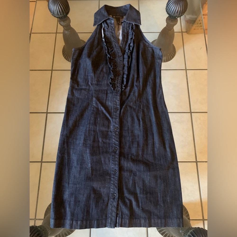 INC Denim Ruffled Dress